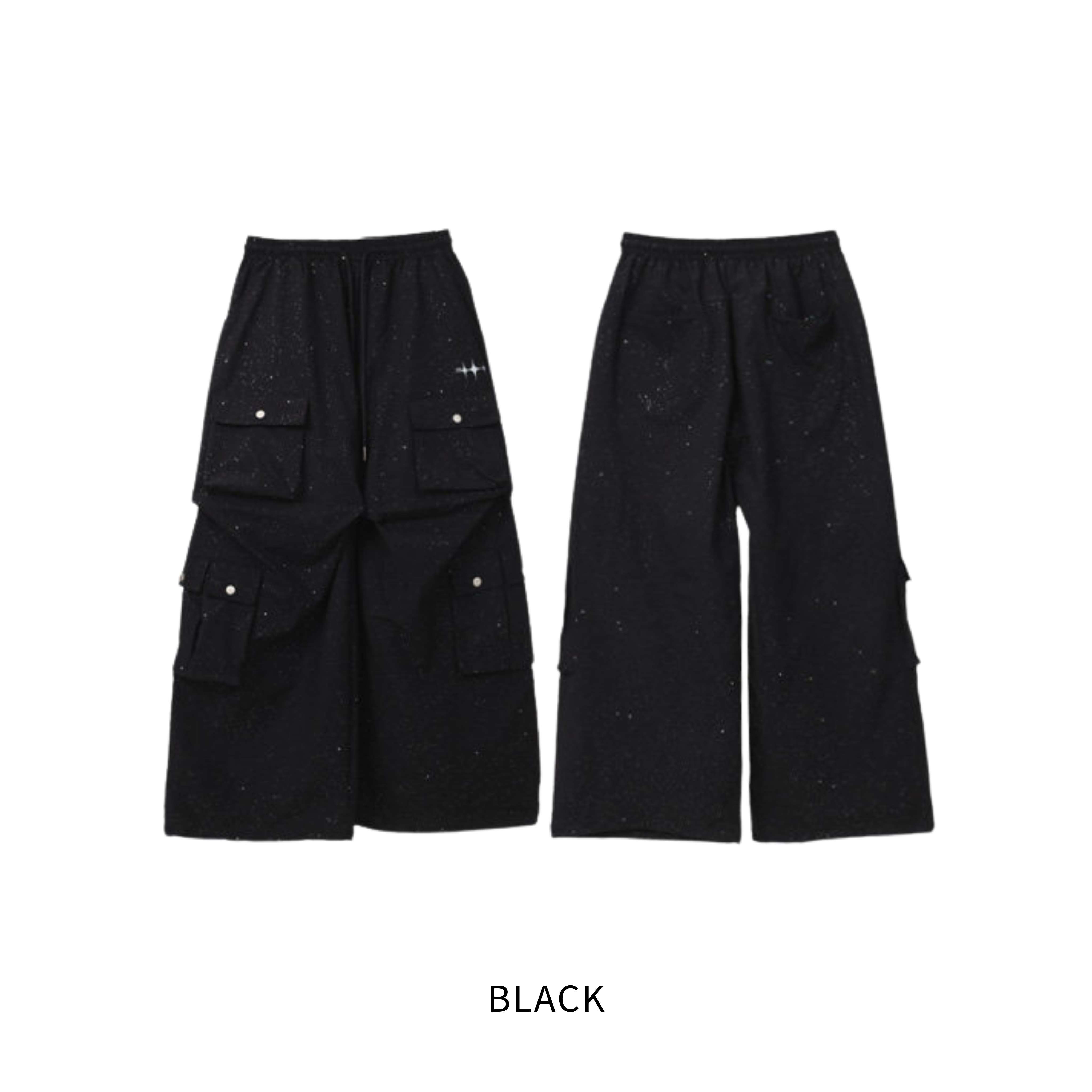 GLITTER CARGO WIDE PANTS