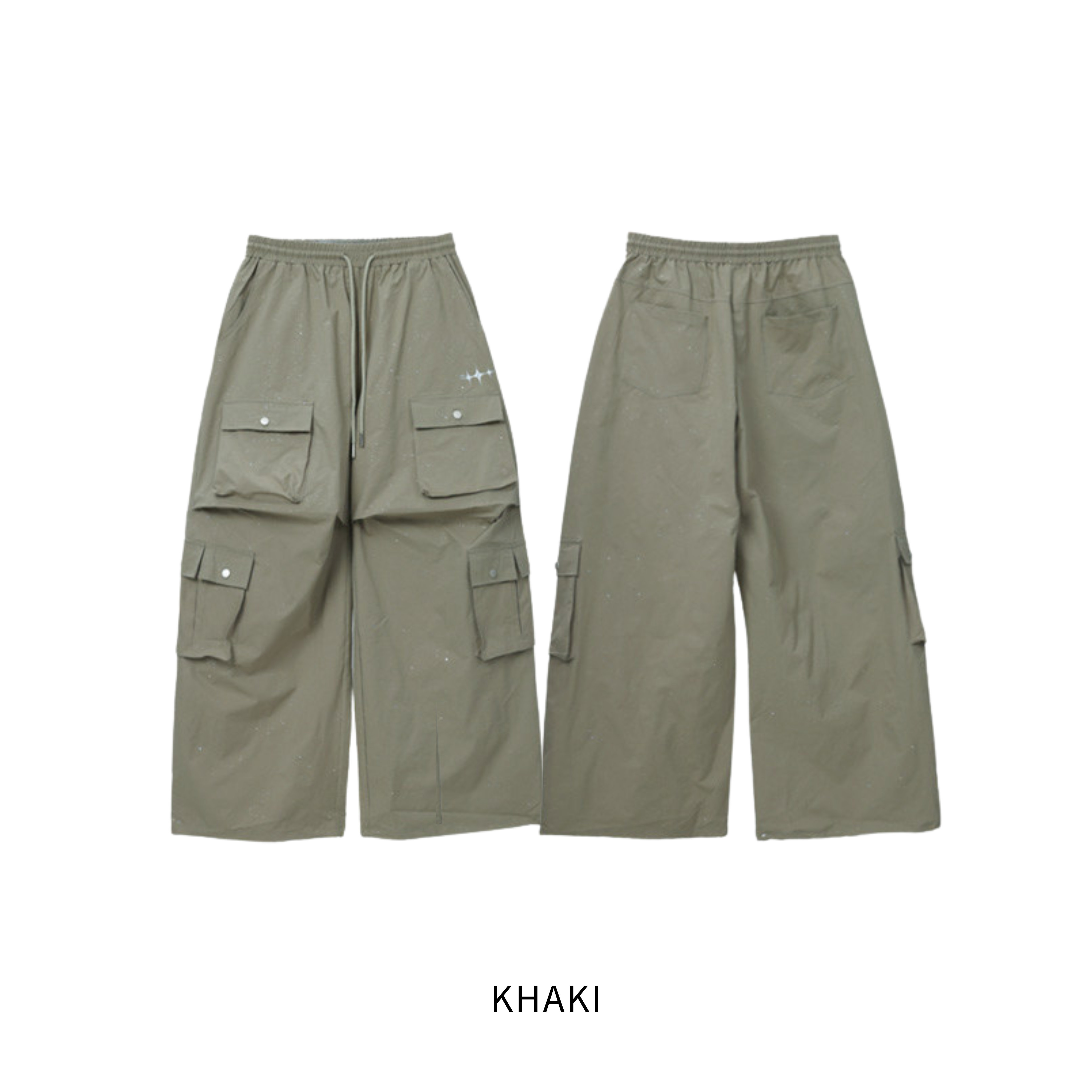 GLITTER CARGO WIDE PANTS