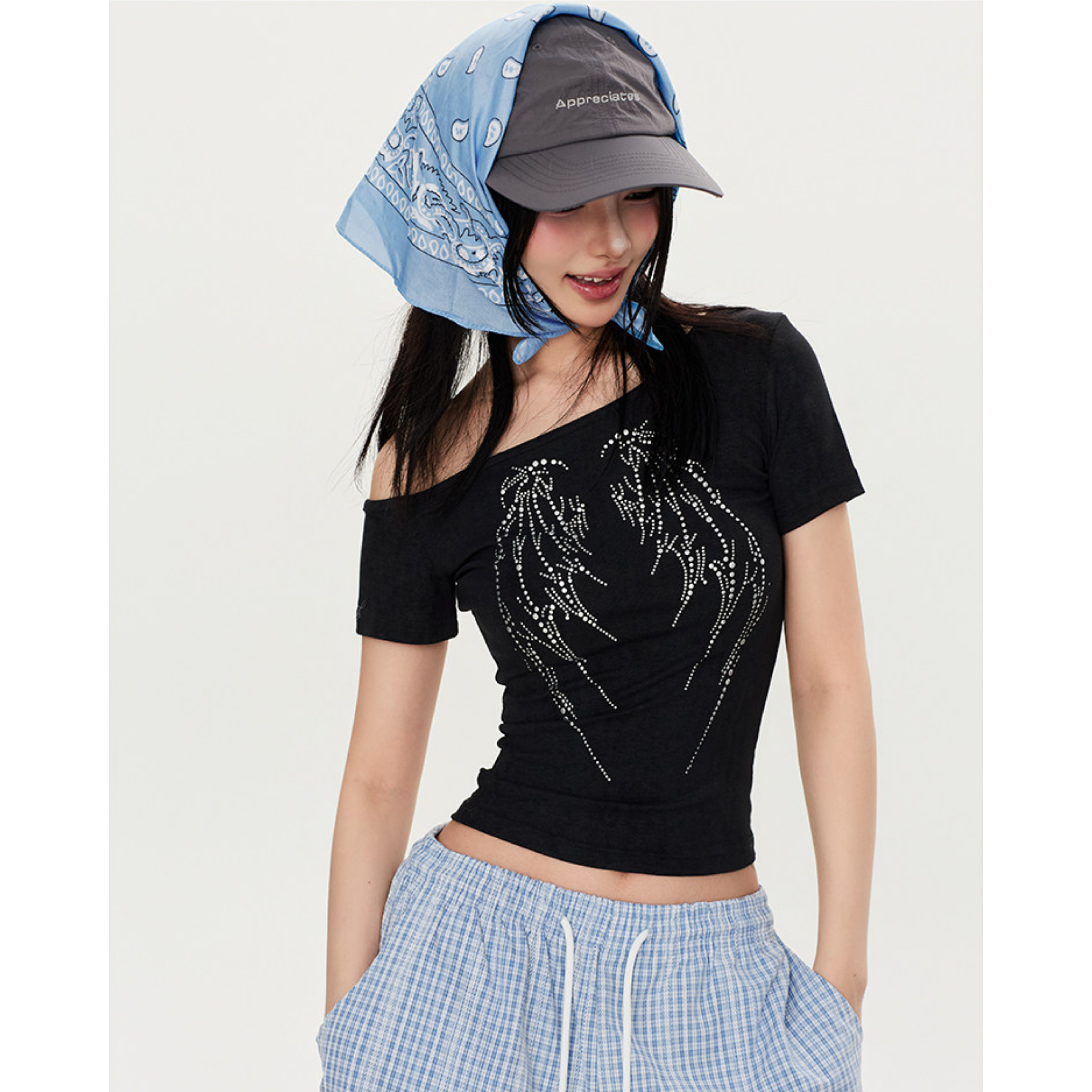 RHINESTONE ANGEL TOP