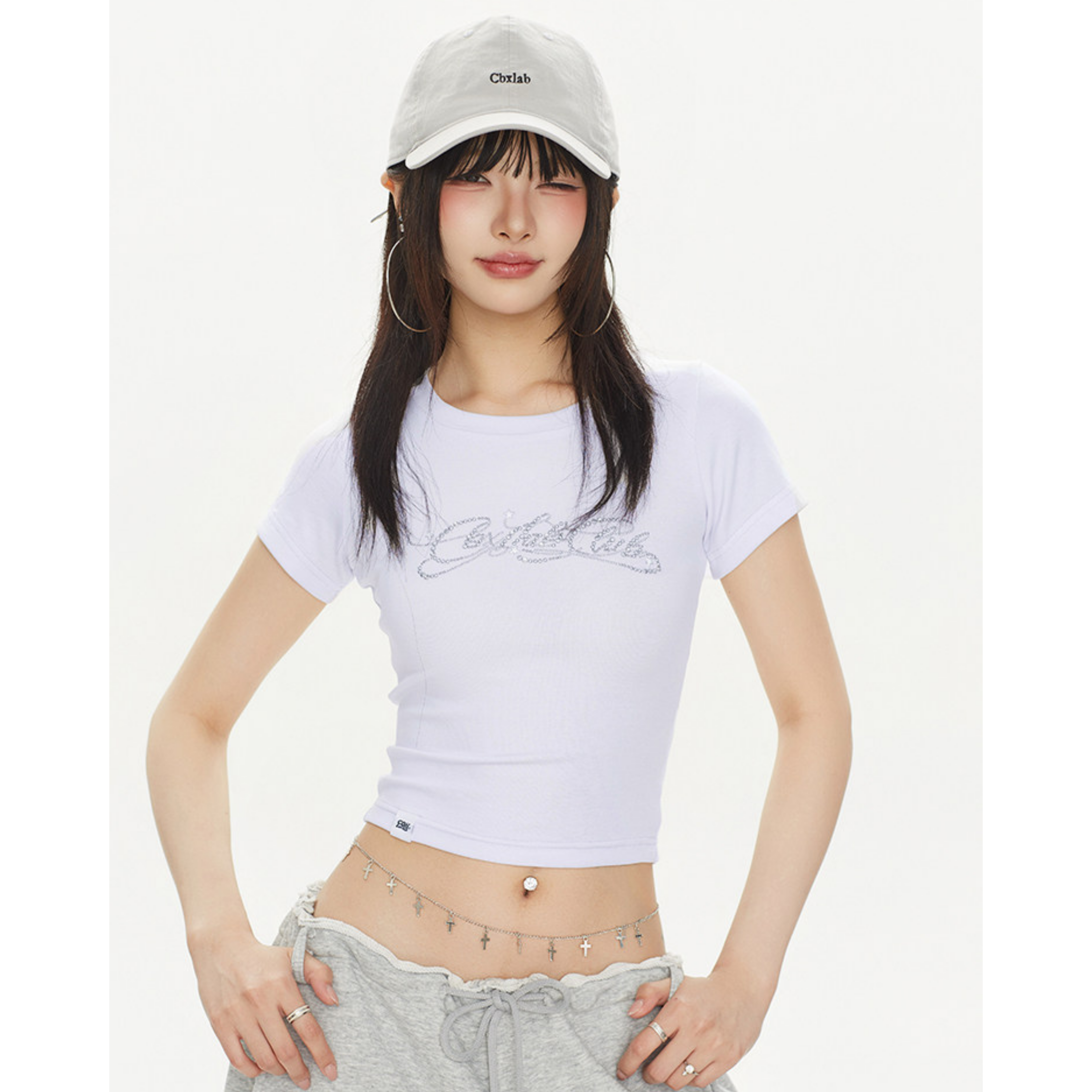 CRYSTAL SCRIPT BABY TEE