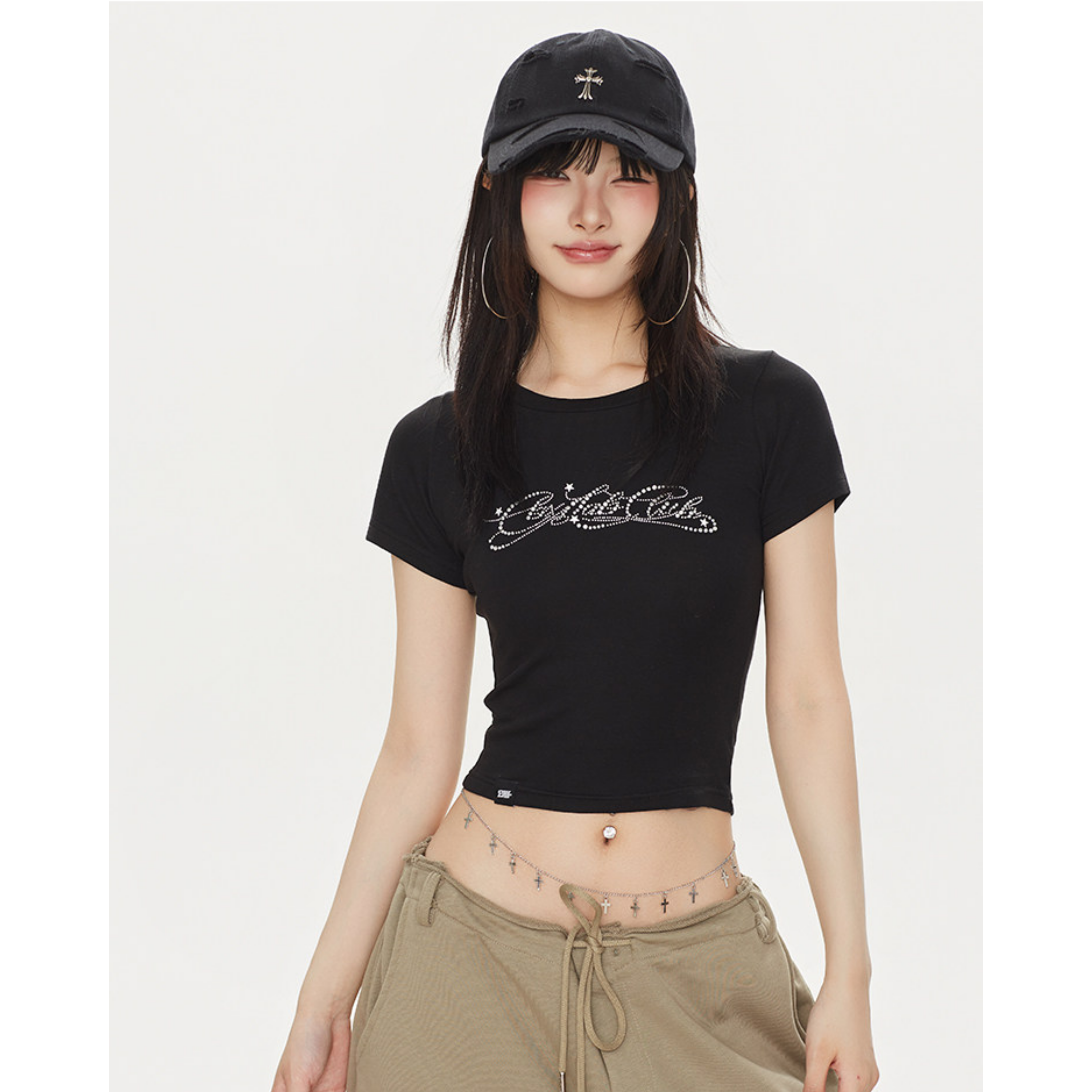 CRYSTAL SCRIPT BABY TEE