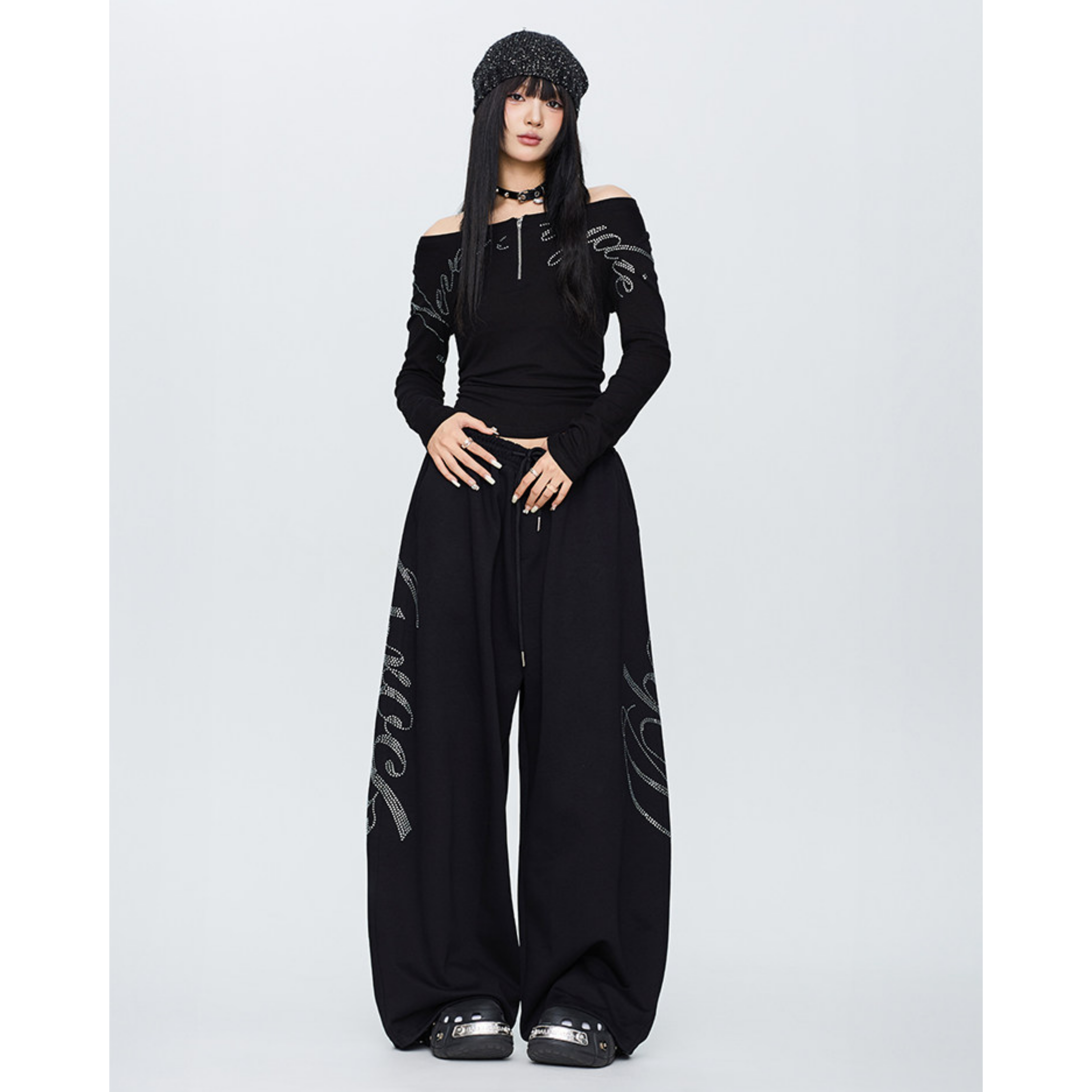 GLITTER SIGNATURE WIDE PANTS