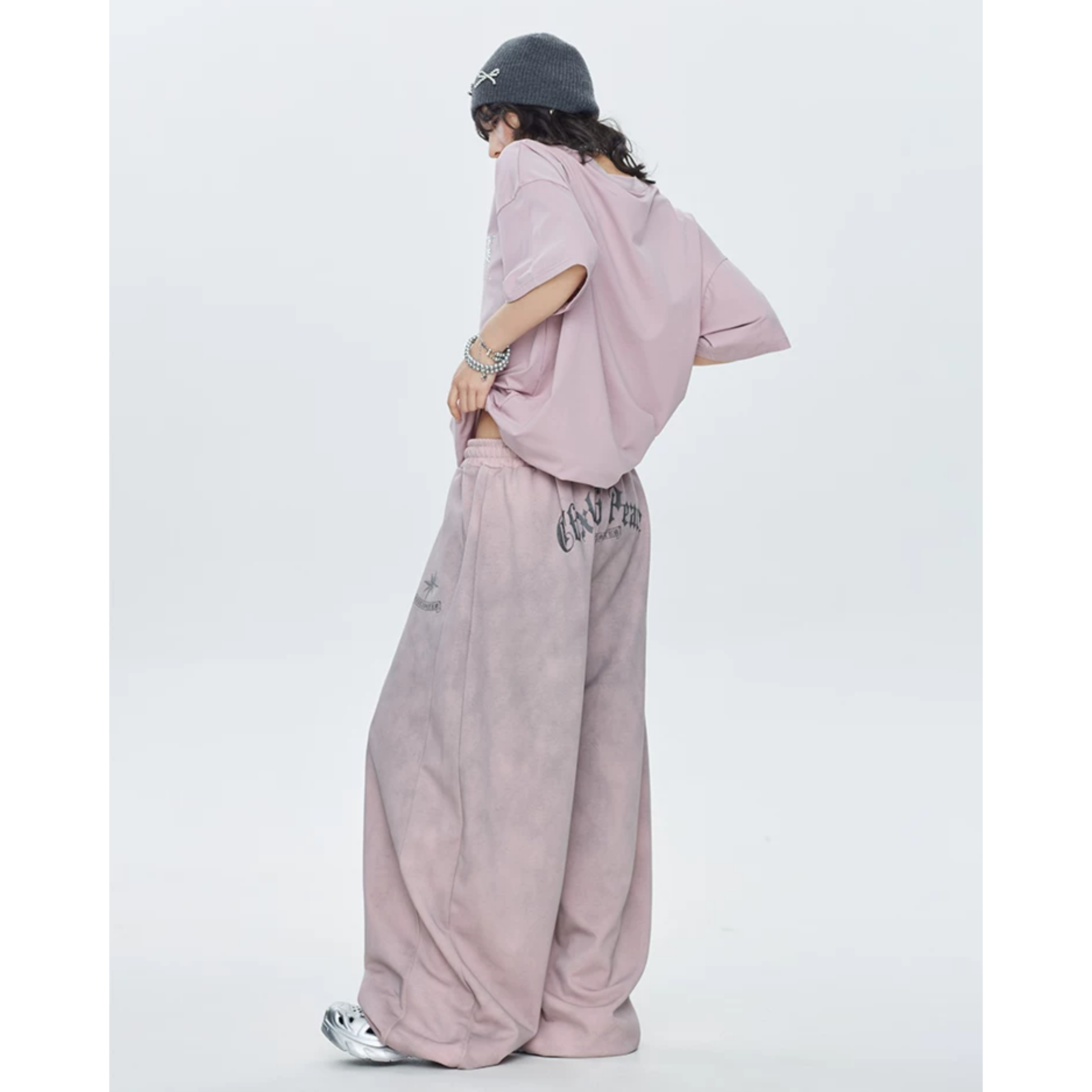 LUNE PINK DRAPE WIDE PANTS