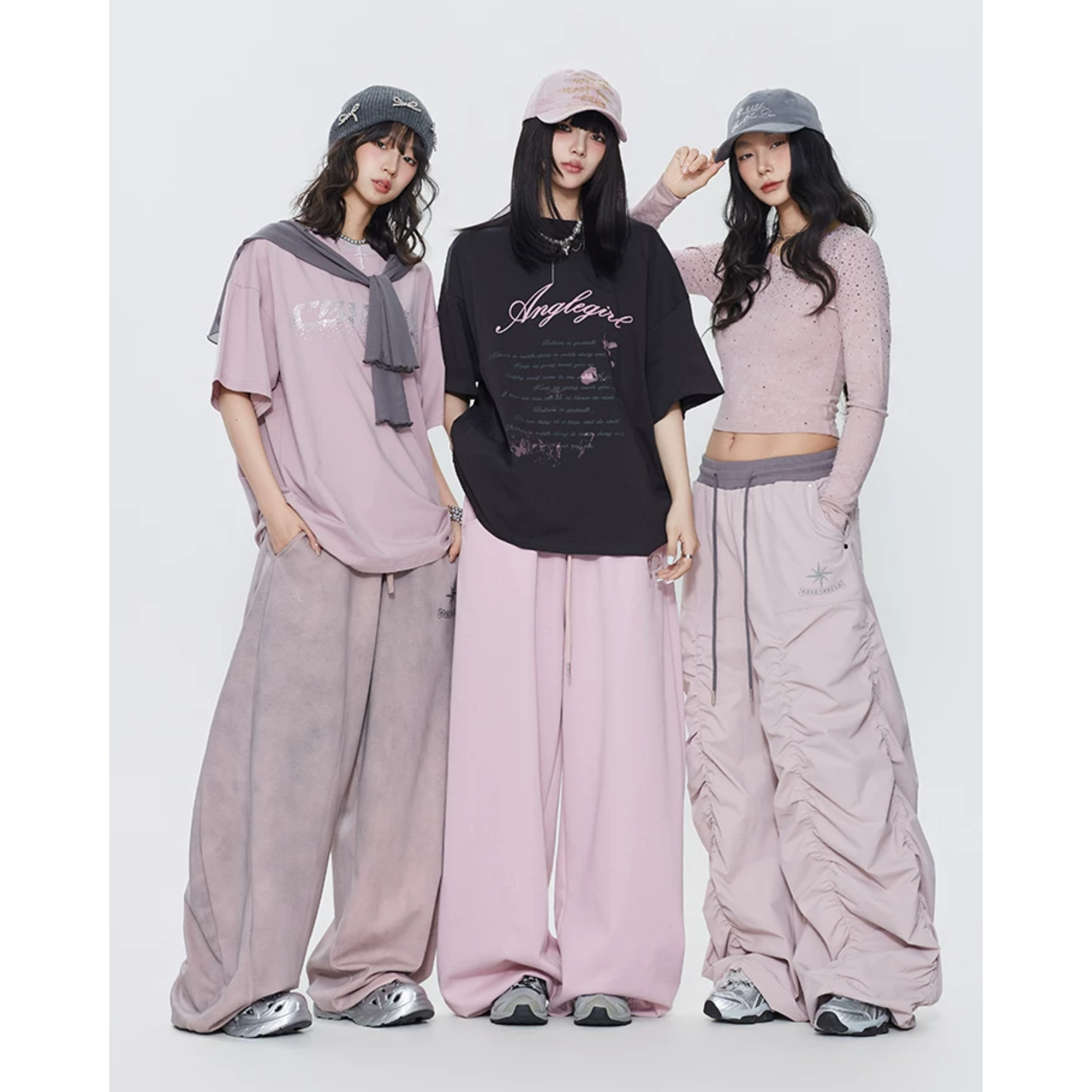 LUNE PINK DRAPE WIDE PANTS