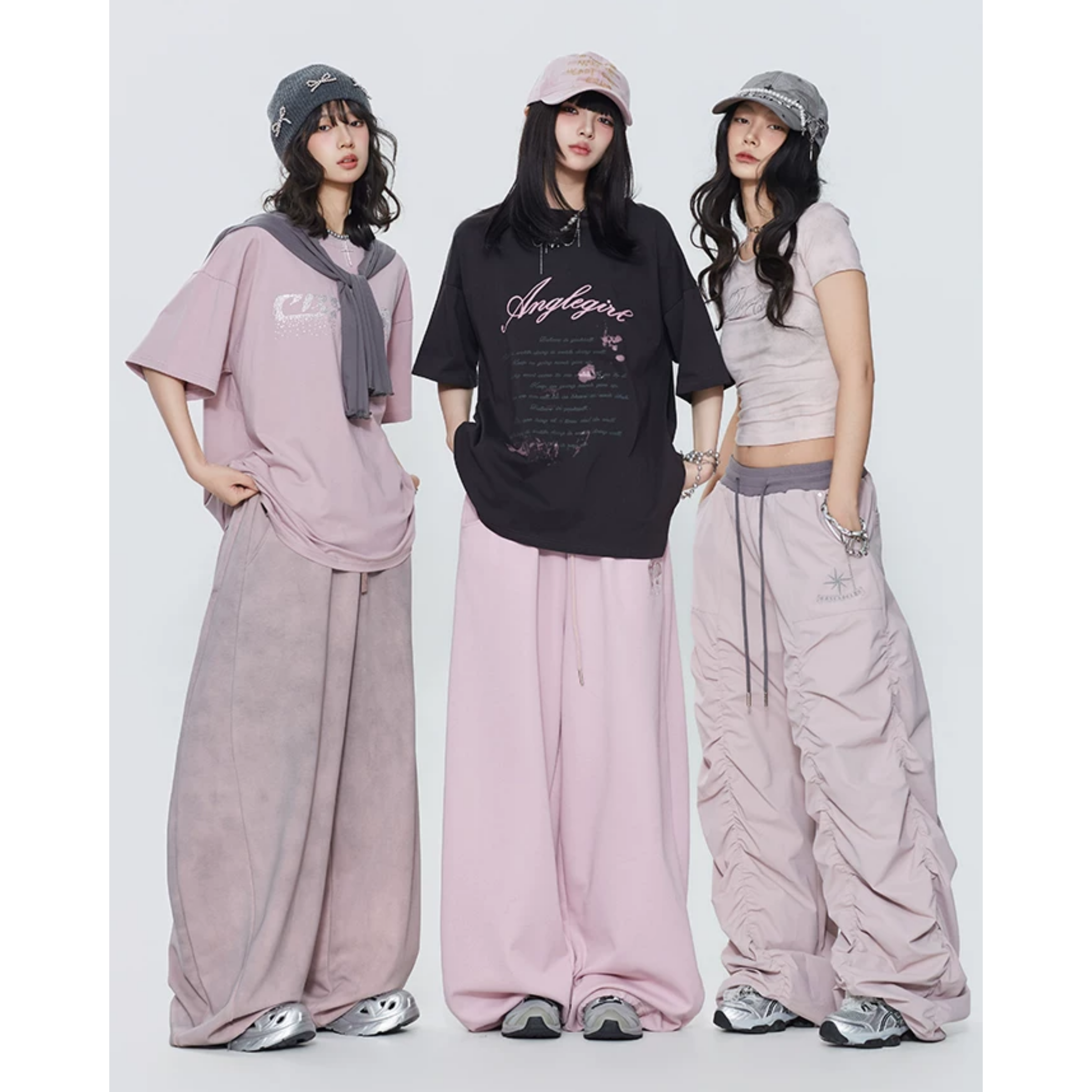LUNE PINK DRAPE WIDE PANTS