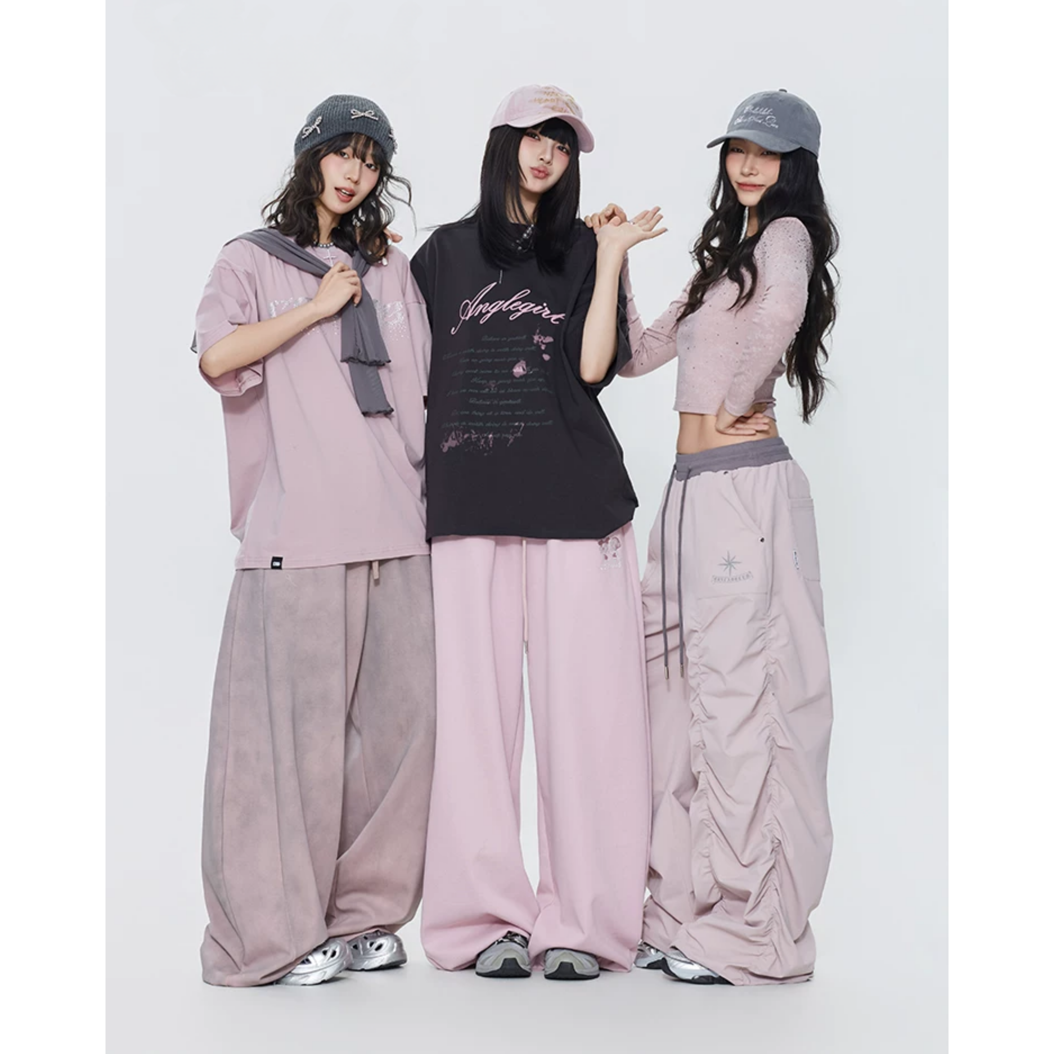 LUNE PINK DRAPE WIDE PANTS