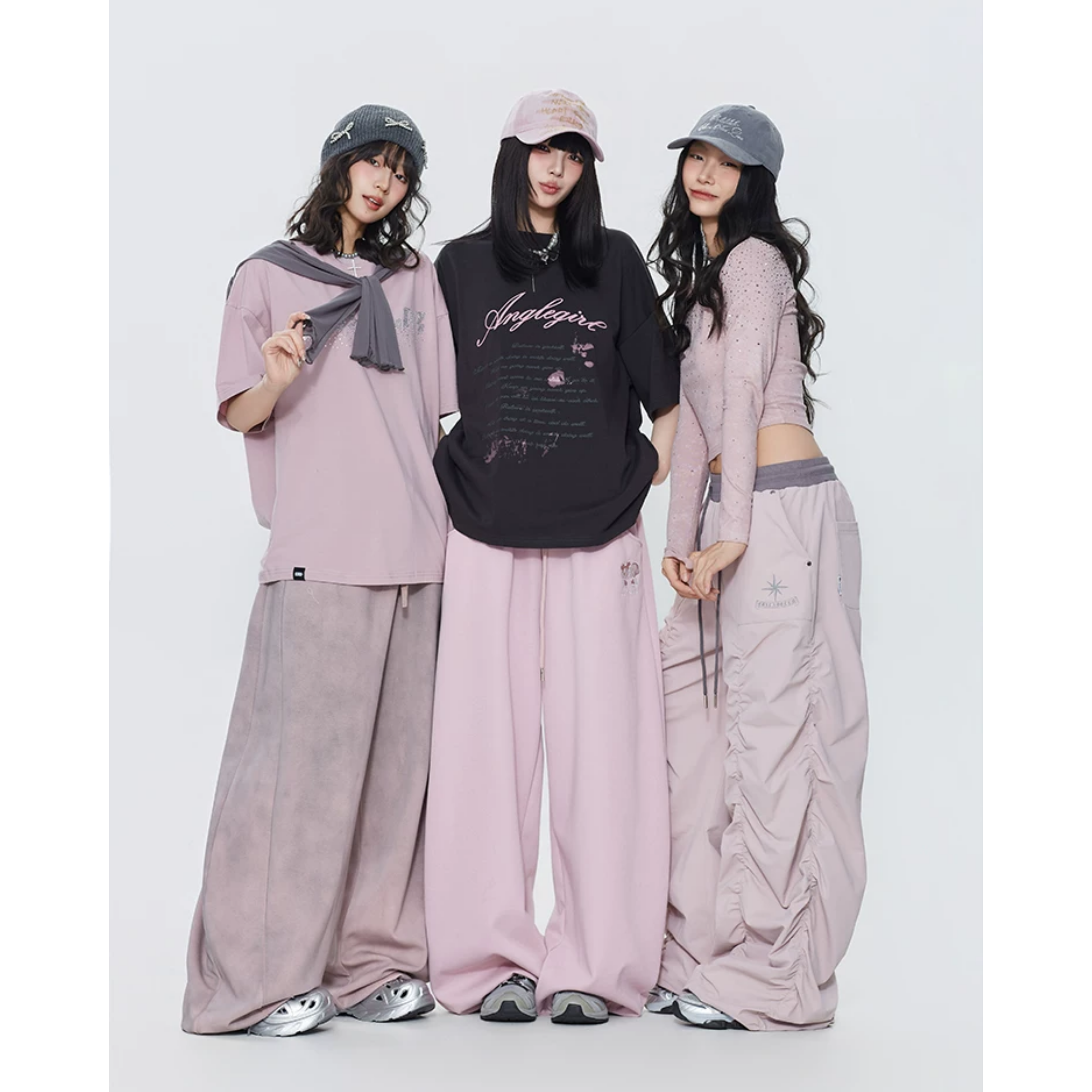 LUNE PINK DRAPE WIDE PANTS