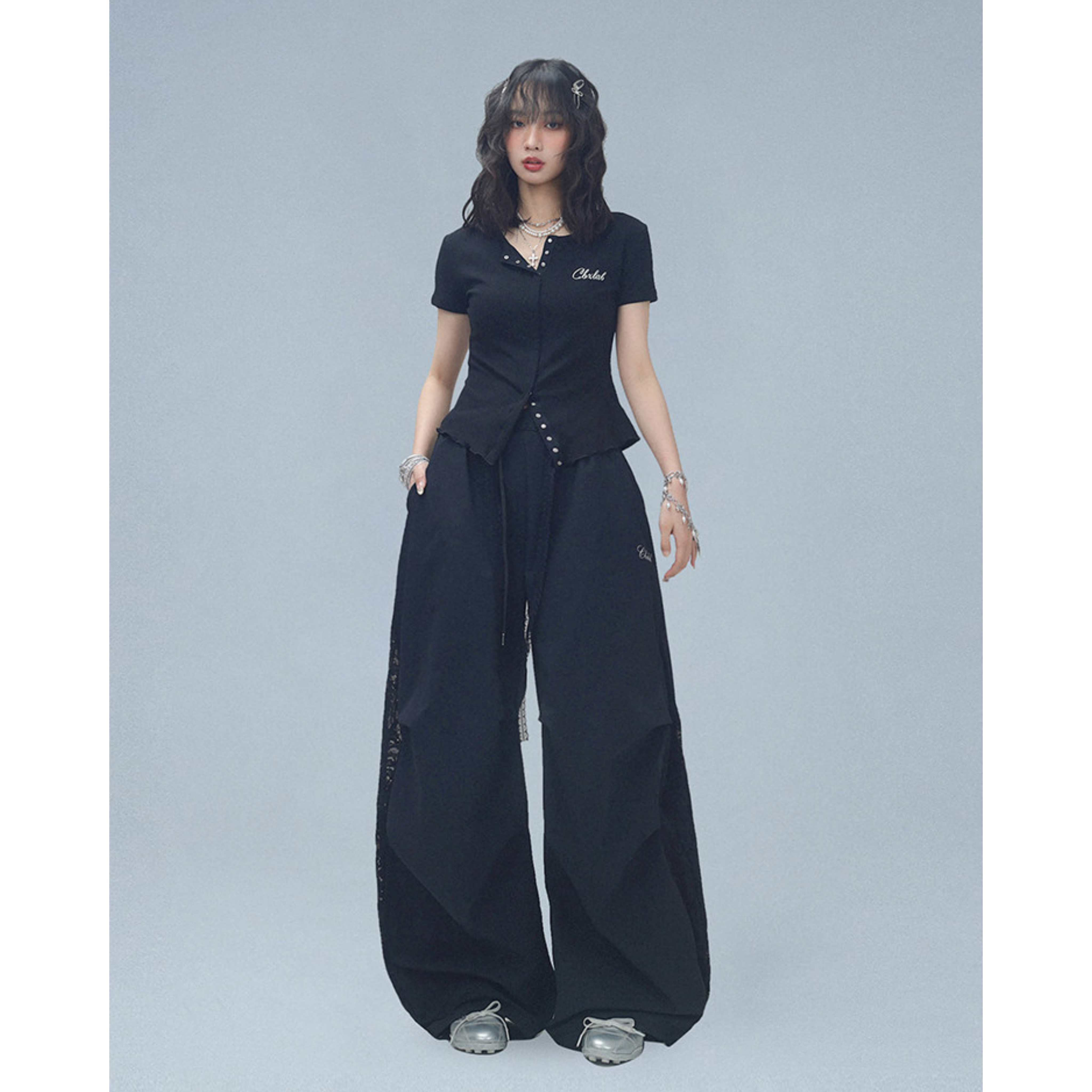 LACE VEIL NYLON PANTS