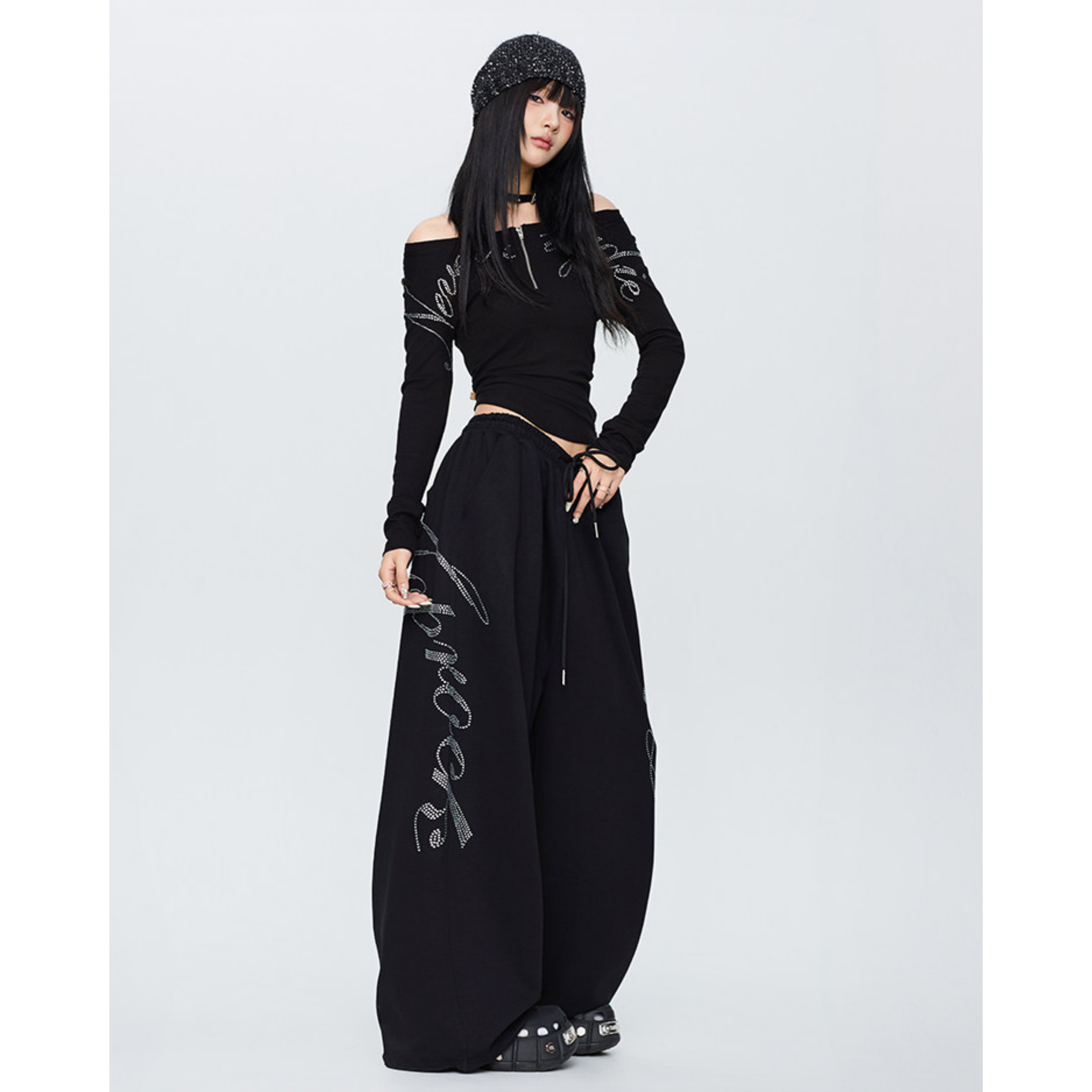 GLITTER SIGNATURE WIDE PANTS