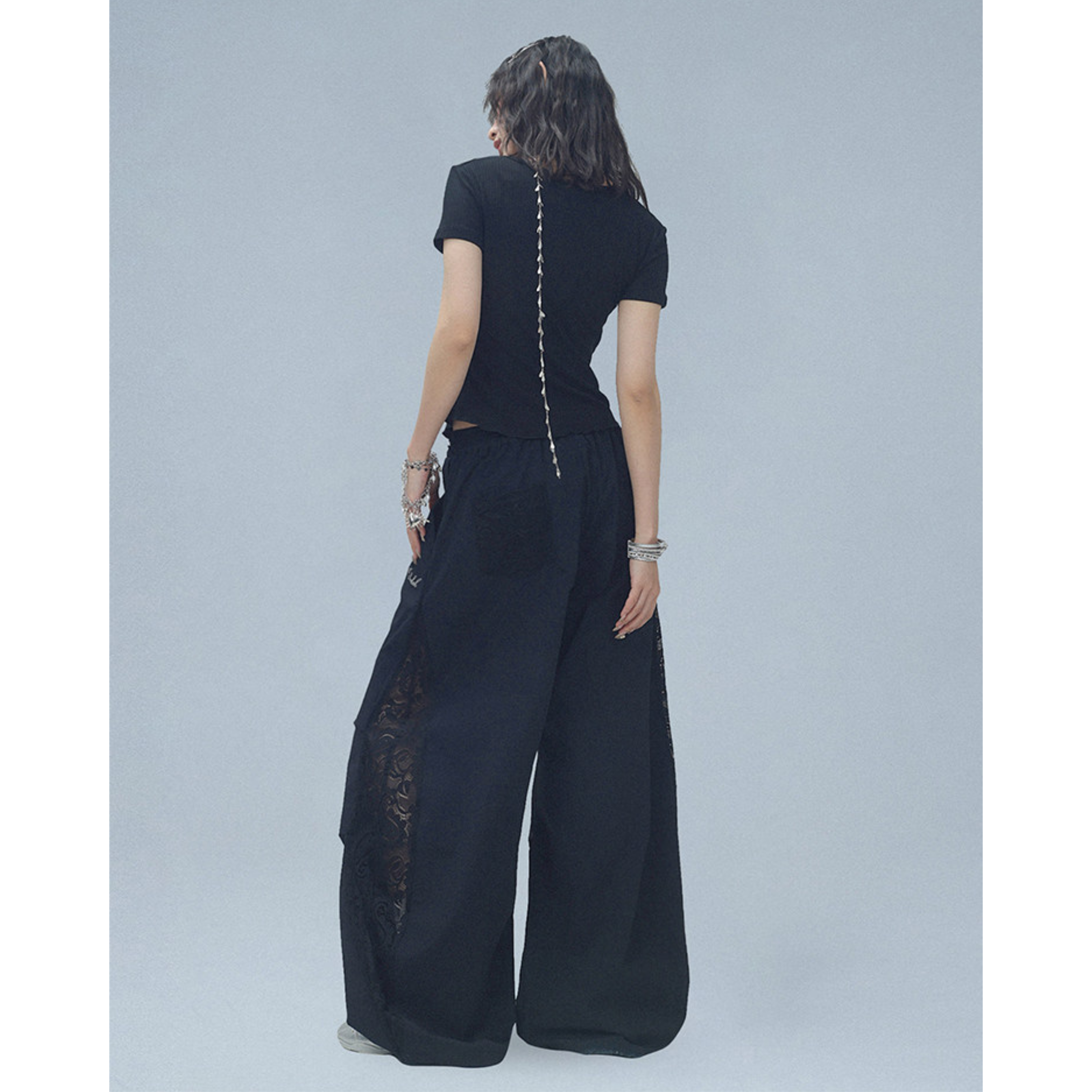 LACE VEIL NYLON PANTS