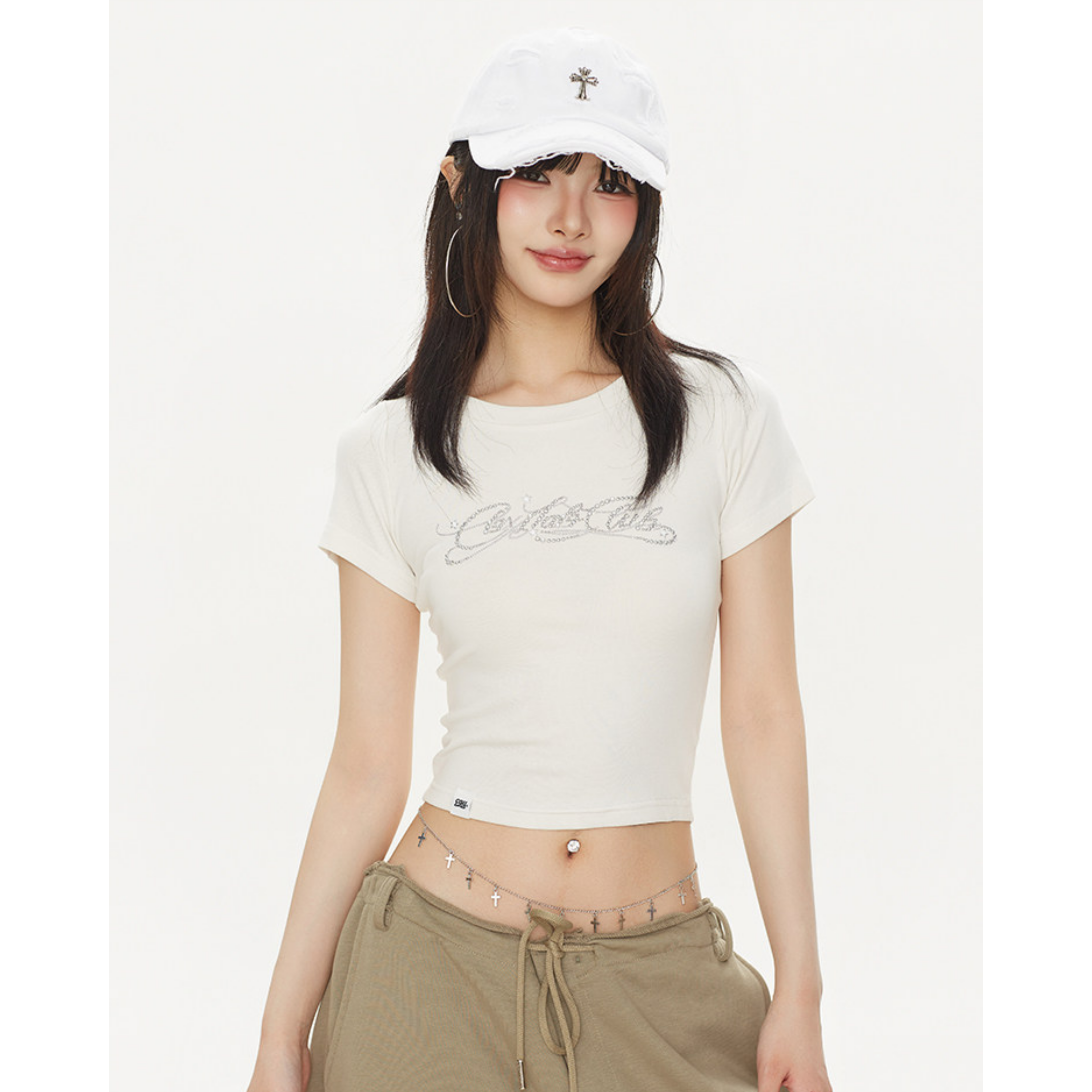 CRYSTAL SCRIPT BABY TEE