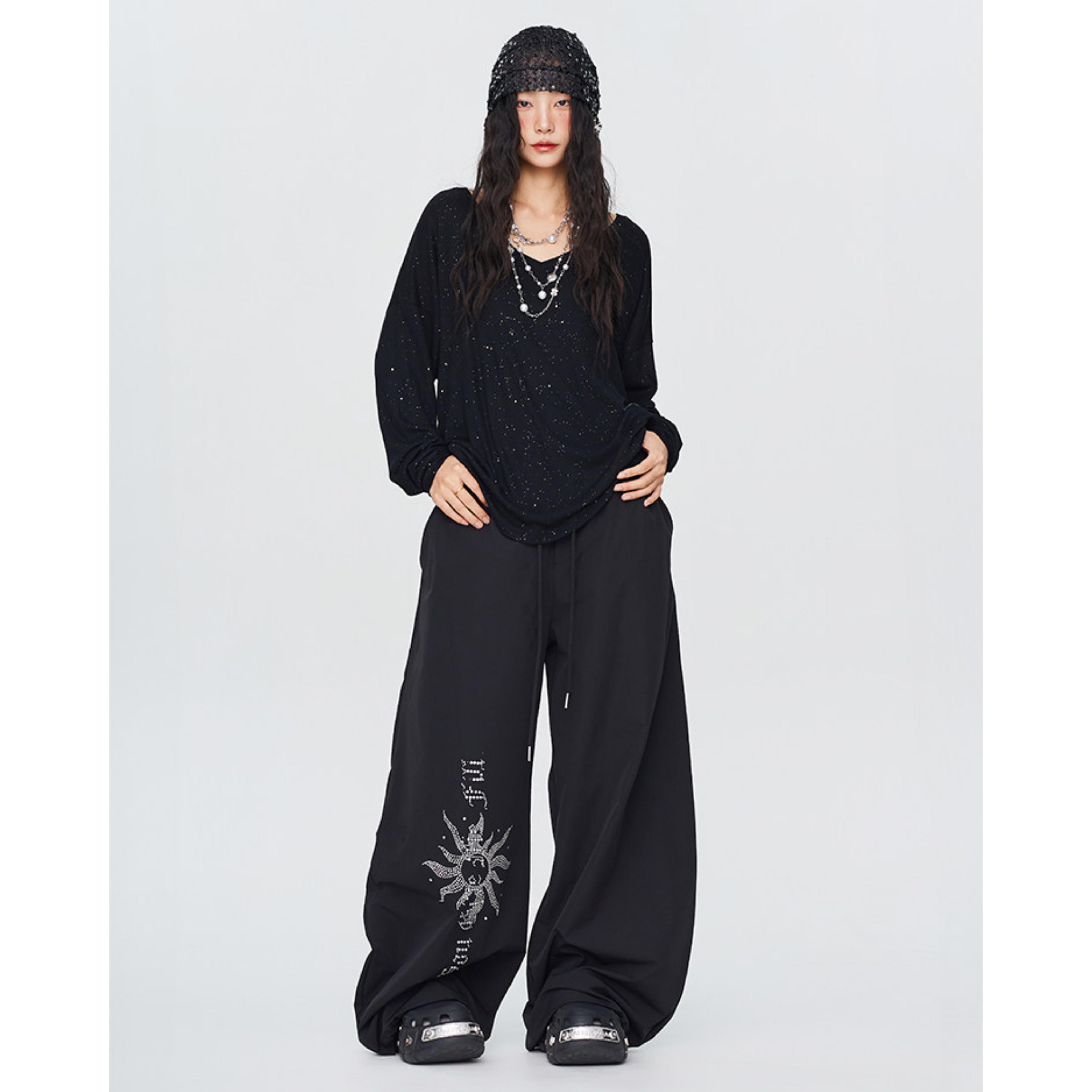 GLITTER SIGNATURE WIDE PANTS