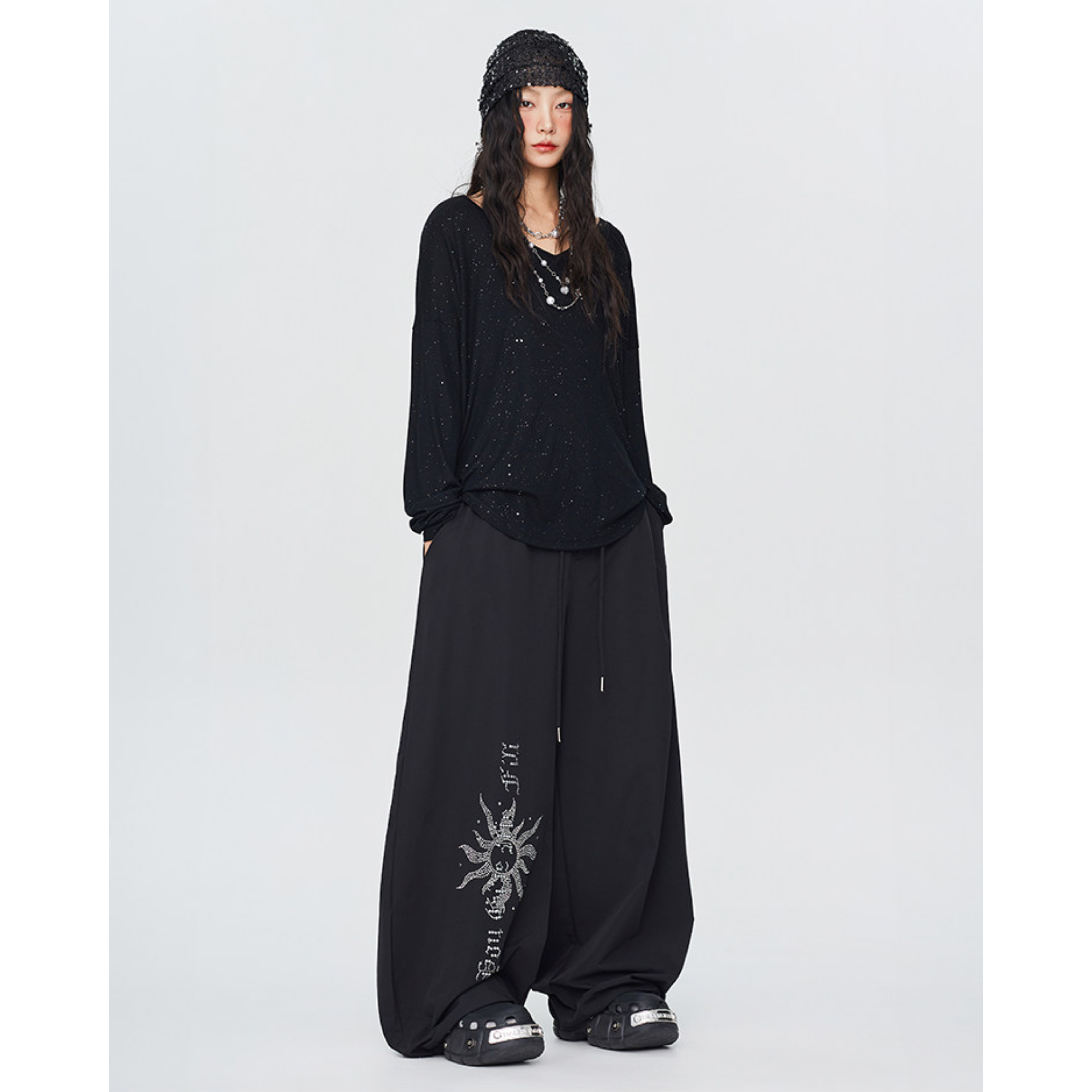 GLITTER SIGNATURE WIDE PANTS